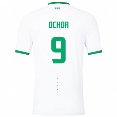 Kandiny Kinder Irische Aarón Ochoa #9 Weiß Auswärtstrikot Trikot 24-26 T-Shirt
