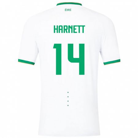Kandiny Kinder Irische Kaylem Harnett #14 Weiß Auswärtstrikot Trikot 24-26 T-Shirt