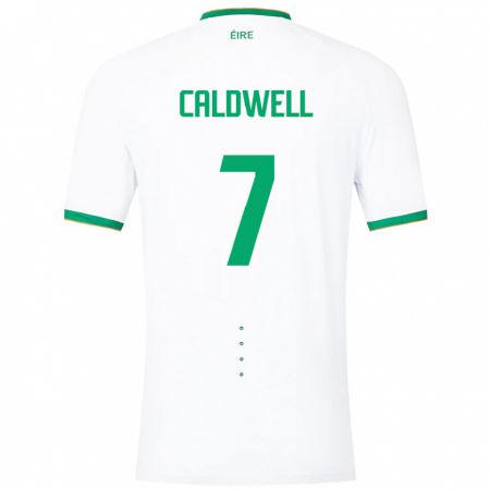 Kandiny Kinder Irische Diane Caldwell #7 Weiß Auswärtstrikot Trikot 24-26 T-Shirt