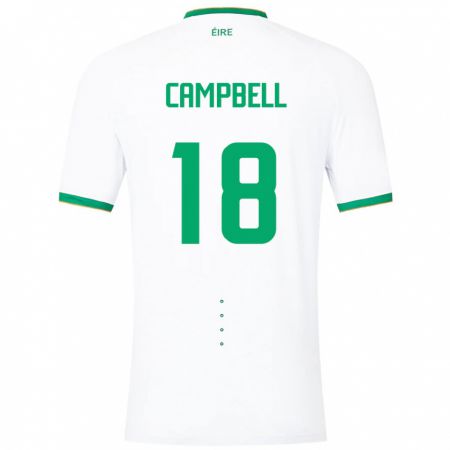 Kandiny Kinder Irische Megan Campbell #18 Weiß Auswärtstrikot Trikot 24-26 T-Shirt