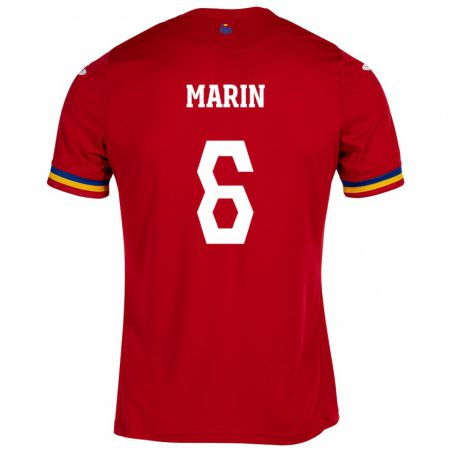 Kandiny Kinder Rumänische Marius Marin #6 Rot Auswärtstrikot Trikot 24-26 T-Shirt