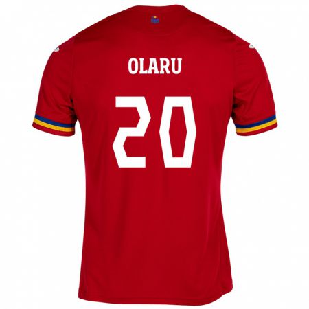 Kandiny Kinder Rumänische Darius Olaru #20 Rot Auswärtstrikot Trikot 24-26 T-Shirt