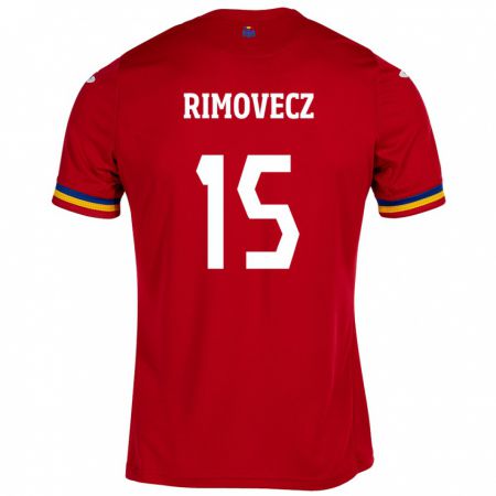 Kandiny Kinder Rumänische Sergiu Rimovecz #15 Rot Auswärtstrikot Trikot 24-26 T-Shirt