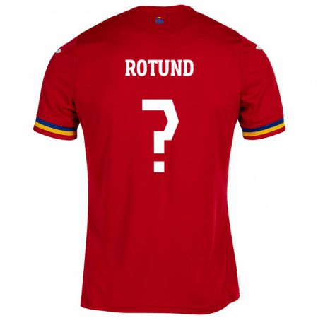 Kandiny Kinder Rumänische Raul Rotund #0 Rot Auswärtstrikot Trikot 24-26 T-Shirt