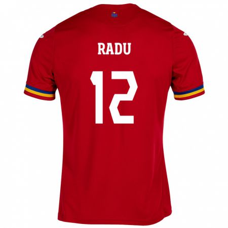 Kandiny Kinder Rumänische Riccardo Radu #12 Rot Auswärtstrikot Trikot 24-26 T-Shirt