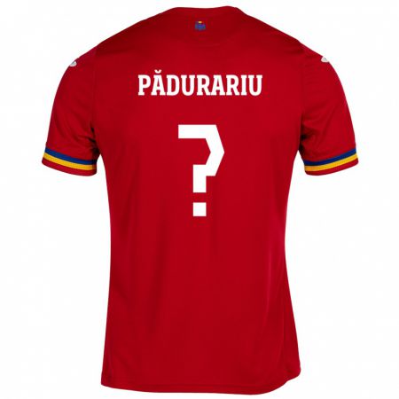 Kandiny Kinder Rumänische Ricardo Pădurariu #0 Rot Auswärtstrikot Trikot 24-26 T-Shirt