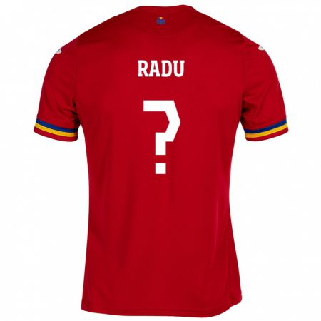 Kandiny Kinder Rumänische Albert Radu #0 Rot Auswärtstrikot Trikot 24-26 T-Shirt