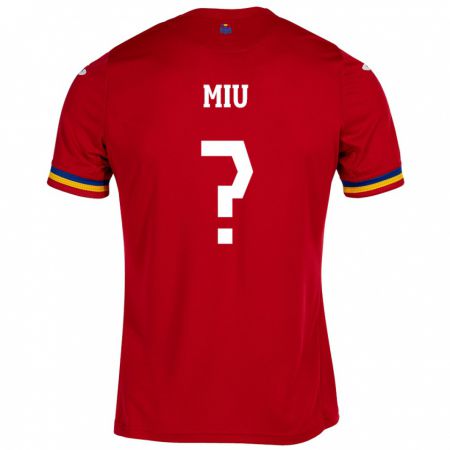 Kandiny Kinder Rumänische Denis Miu #0 Rot Auswärtstrikot Trikot 24-26 T-Shirt