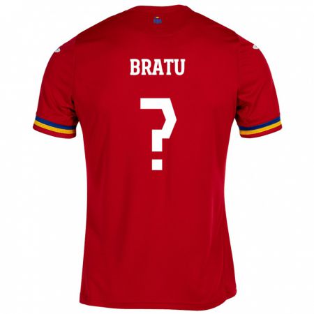 Kandiny Kinder Rumänische Antonia Bratu #0 Rot Auswärtstrikot Trikot 24-26 T-Shirt