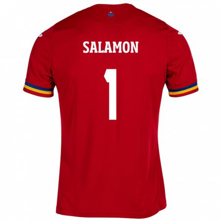 Kandiny Kinder Rumänische Szidonia Salamon #1 Rot Auswärtstrikot Trikot 24-26 T-Shirt