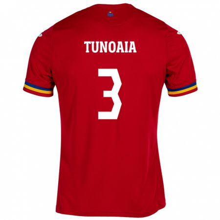 Kandiny Kinder Rumänische Alexandra Tunoaia #3 Rot Auswärtstrikot Trikot 24-26 T-Shirt
