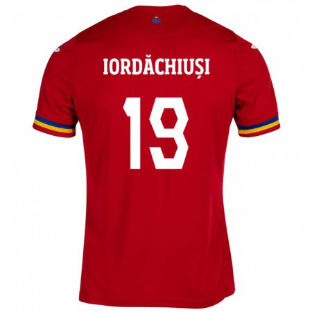 Kandiny Kinder Rumänische Olga Iordăchiuși #19 Rot Auswärtstrikot Trikot 24-26 T-Shirt