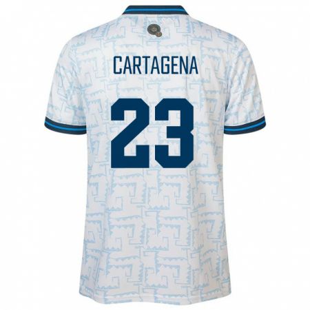 Kandiny Kinder El Salvador Melvin Cartagena #23 Weiß Auswärtstrikot Trikot 24-26 T-Shirt