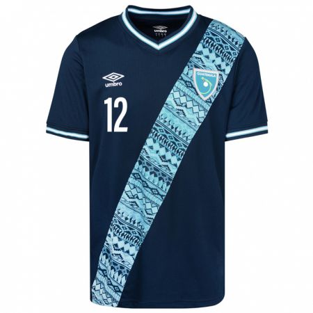Kandiny Kinder Guatemala John Lutin #12 Blau Auswärtstrikot Trikot 24-26 T-Shirt