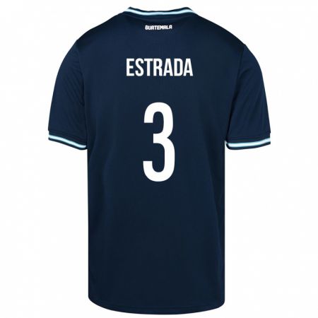 Kandiny Kinder Guatemala Carlos Estrada #3 Blau Auswärtstrikot Trikot 24-26 T-Shirt