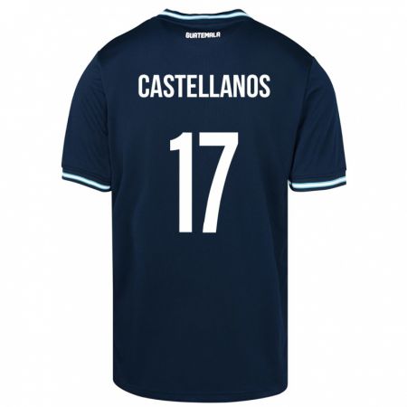 Kandiny Kinder Guatemala Óscar Castellanos #17 Blau Auswärtstrikot Trikot 24-26 T-Shirt