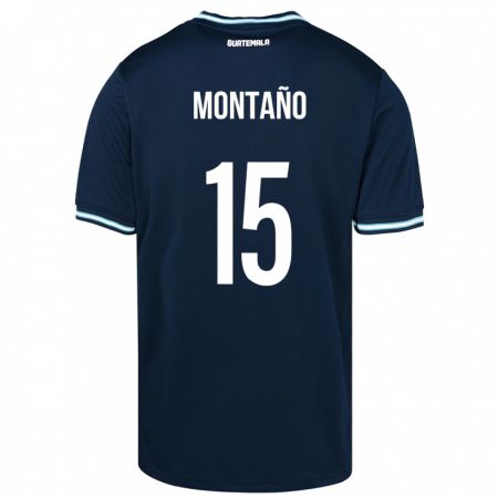 Kandiny Kinder Guatemala Figo Montaño #15 Blau Auswärtstrikot Trikot 24-26 T-Shirt