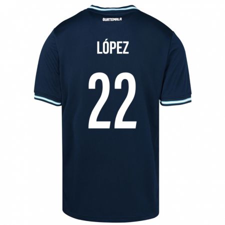Kandiny Kinder Guatemala Whitney López #22 Blau Auswärtstrikot Trikot 24-26 T-Shirt