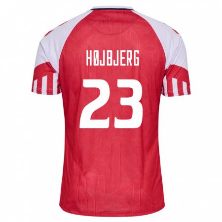 Kandiny Herren Dänische Pierre-Emile Højbjerg #23 Rot Heimtrikot Trikot 24-26 T-Shirt