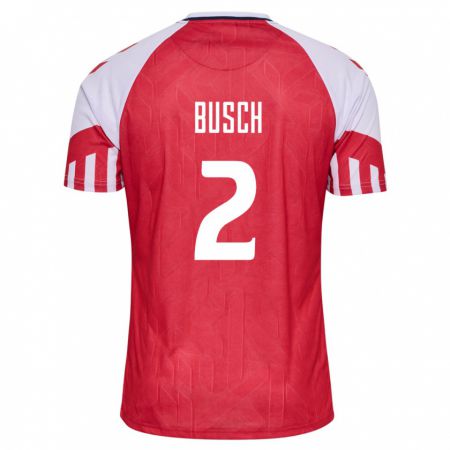 Kandiny Herren Dänische Alexander Busch #2 Rot Heimtrikot Trikot 24-26 T-Shirt