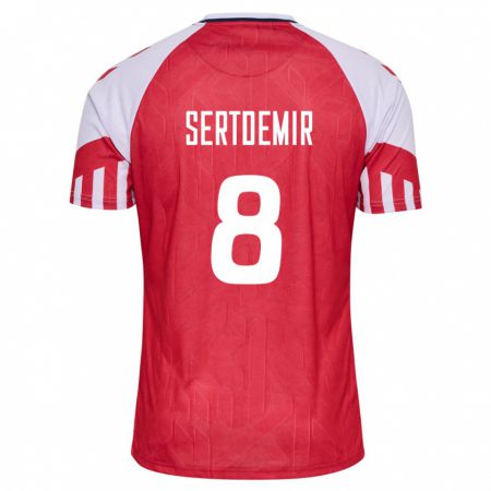 Kandiny Herren Dänische Zidan Sertdemir #8 Rot Heimtrikot Trikot 24-26 T-Shirt