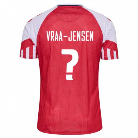 Kandiny Herren Dänische Ludwig Vraa-Jensen #0 Rot Heimtrikot Trikot 24-26 T-Shirt