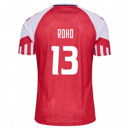 Kandiny Herren Dänische Emil Rohd #13 Rot Heimtrikot Trikot 24-26 T-Shirt