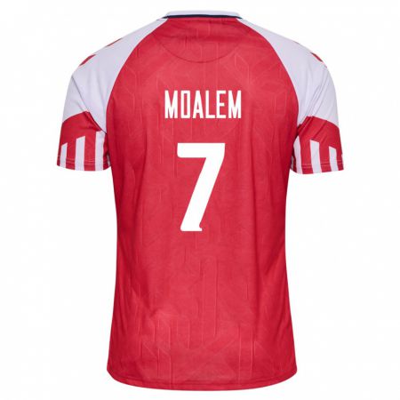 Kandiny Herren Dänische Jonathan Moalem #7 Rot Heimtrikot Trikot 24-26 T-Shirt