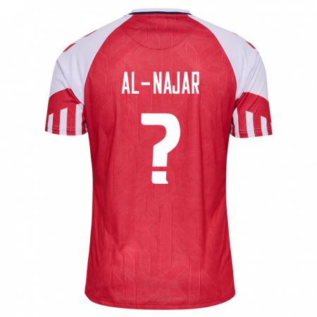 Kandiny Herren Dänische Ali Al-Najar #0 Rot Heimtrikot Trikot 24-26 T-Shirt