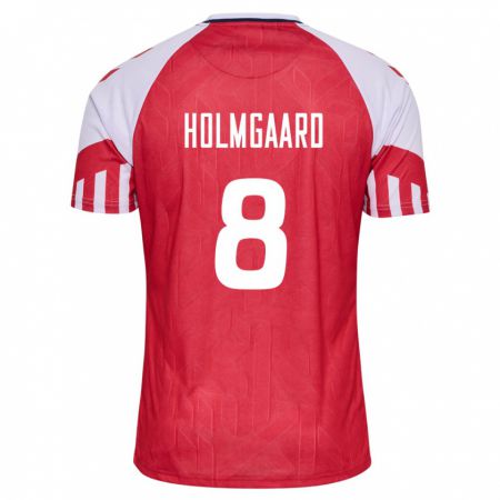 Kandiny Herren Dänische Sara Holmgaard #8 Rot Heimtrikot Trikot 24-26 T-Shirt