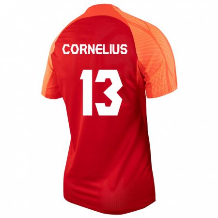Kandiny Herren Kanadische Derek Cornelius #13 Orangefarben Heimtrikot Trikot 24-26 T-Shirt