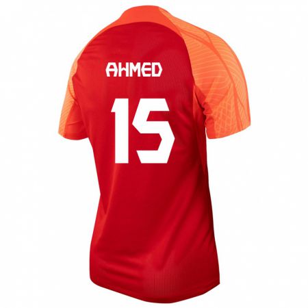 Kandiny Herren Kanadische Ali Ahmed #15 Orangefarben Heimtrikot Trikot 24-26 T-Shirt