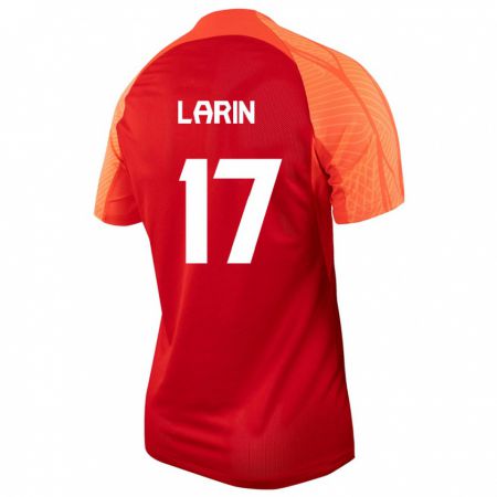 Kandiny Herren Kanadische Cyle Larin #17 Orangefarben Heimtrikot Trikot 24-26 T-Shirt