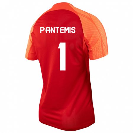 Kandiny Herren Kanadische James Pantemis #1 Orangefarben Heimtrikot Trikot 24-26 T-Shirt