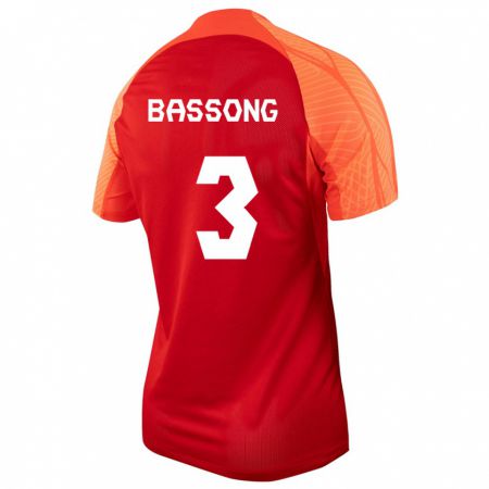 Kandiny Herren Kanadische Zorhan Bassong #3 Orangefarben Heimtrikot Trikot 24-26 T-Shirt