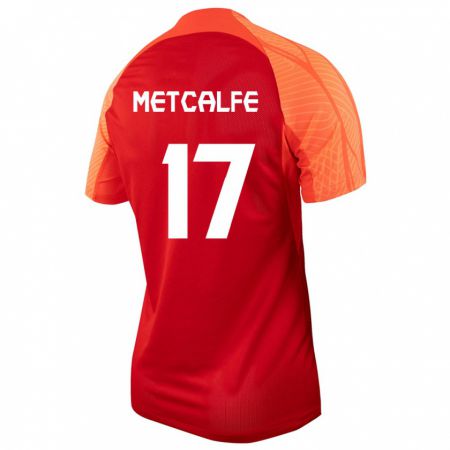 Kandiny Herren Kanadische Patrick Metcalfe #17 Orangefarben Heimtrikot Trikot 24-26 T-Shirt