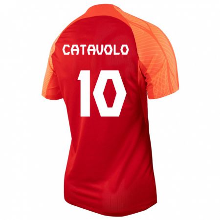 Kandiny Herren Kanadische Matthew Catavolo #10 Orangefarben Heimtrikot Trikot 24-26 T-Shirt