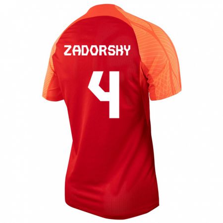 Kandiny Herren Kanadische Shelina Zadorsky #4 Orangefarben Heimtrikot Trikot 24-26 T-Shirt