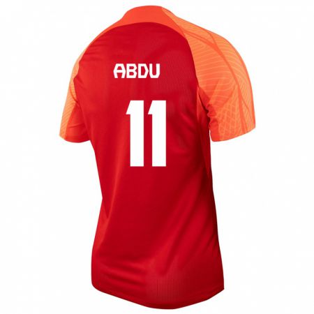Kandiny Herren Kanadische Latifah Abdu #11 Orangefarben Heimtrikot Trikot 24-26 T-Shirt