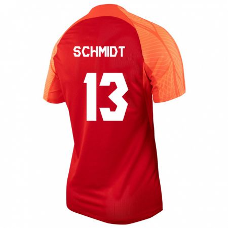 Kandiny Herren Kanadische Sophie Schmidt #13 Orangefarben Heimtrikot Trikot 24-26 T-Shirt