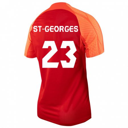 Kandiny Herren Kanadische Bianca St-Georges #23 Orangefarben Heimtrikot Trikot 24-26 T-Shirt