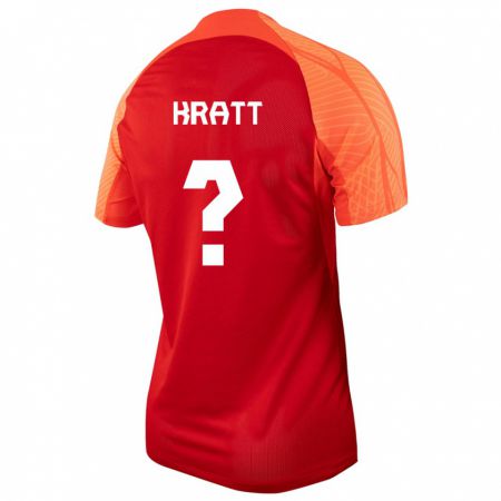 Kandiny Herren Kanadische Ronan Kratt #0 Orangefarben Heimtrikot Trikot 24-26 T-Shirt