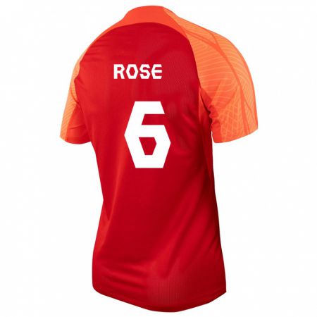 Kandiny Herren Kanadische Deanne Rose #6 Orangefarben Heimtrikot Trikot 24-26 T-Shirt