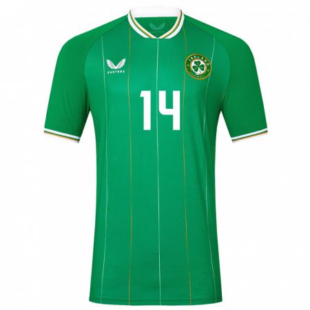 Kandiny Herren Irische Freya Healy #14 Grün Heimtrikot Trikot 24-26 T-Shirt