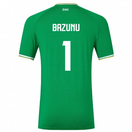 Kandiny Herren Irische Gavin Bazunu #1 Grün Heimtrikot Trikot 24-26 T-Shirt