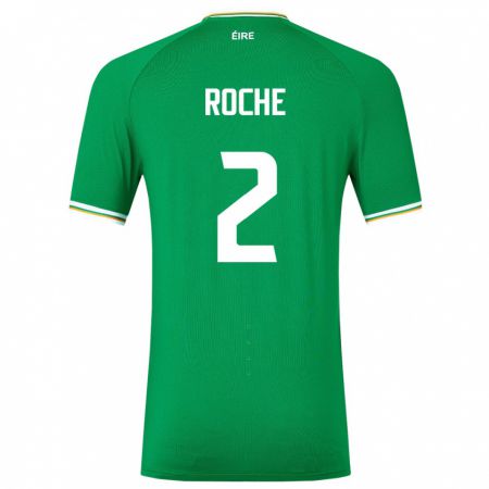 Kandiny Herren Irische James Roche #2 Grün Heimtrikot Trikot 24-26 T-Shirt