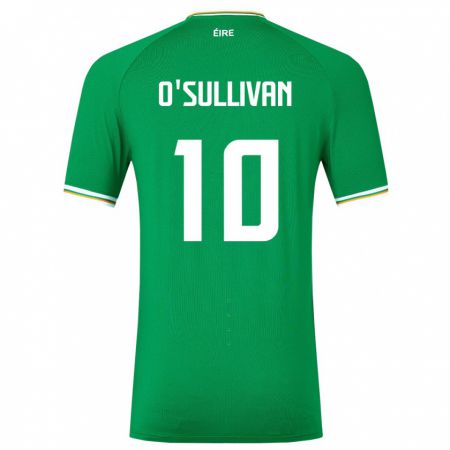 Kandiny Herren Irische Denise O'sullivan #10 Grün Heimtrikot Trikot 24-26 T-Shirt