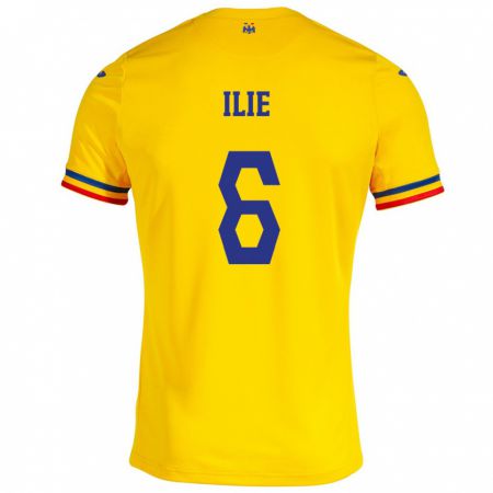 Kandiny Herren Rumänische Matei Ilie #6 Gelb Heimtrikot Trikot 24-26 T-Shirt