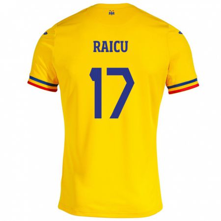 Kandiny Herren Rumänische Alin Raicu #17 Gelb Heimtrikot Trikot 24-26 T-Shirt