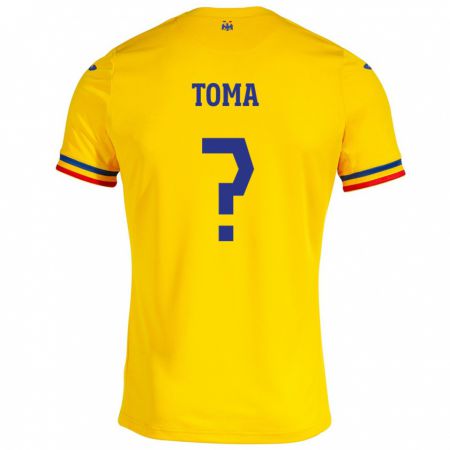 Kandiny Herren Rumänische Mihai Toma #0 Gelb Heimtrikot Trikot 24-26 T-Shirt